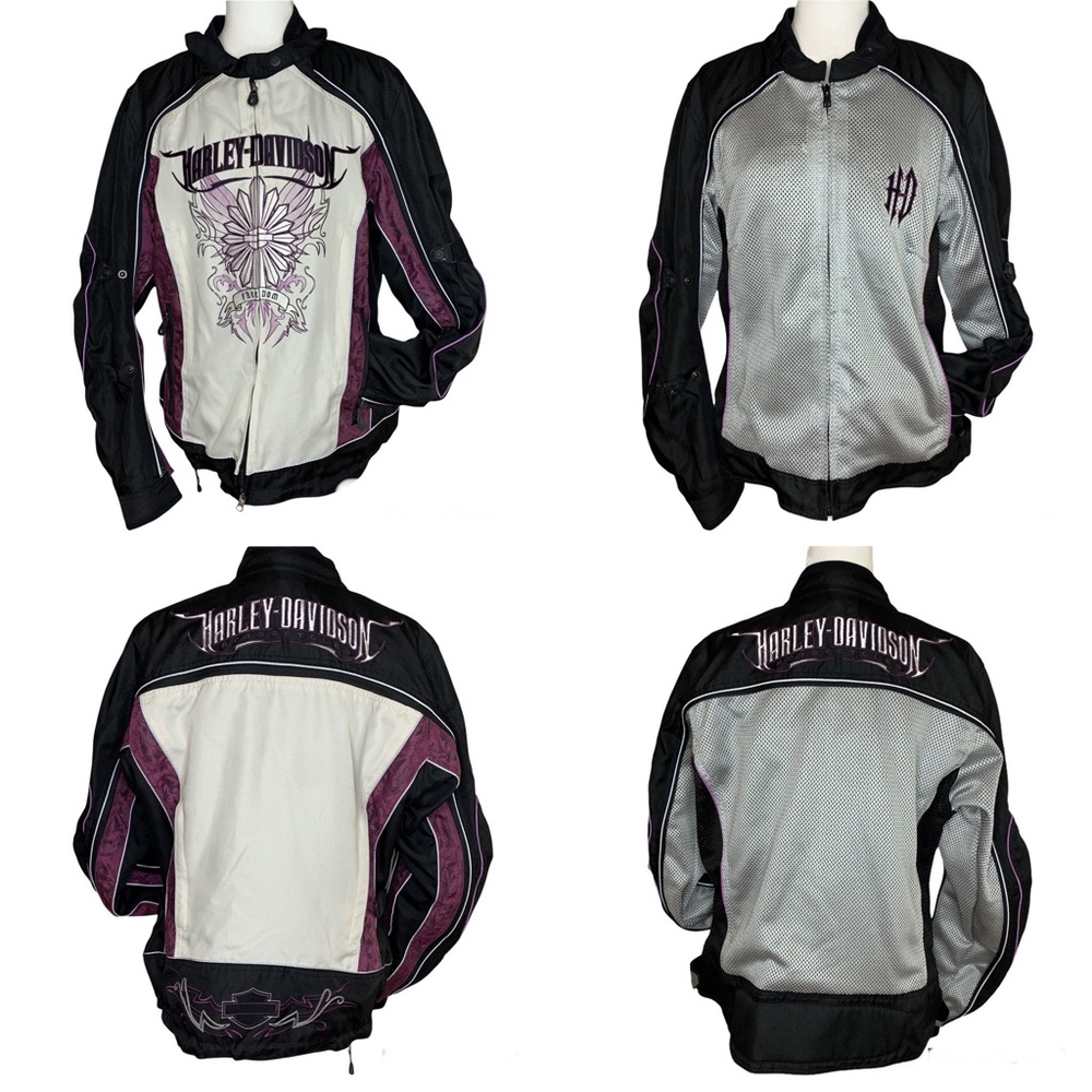 Harley Davidson Women's 2-in-1 Jacket Purple and Gray Freedom Size XL